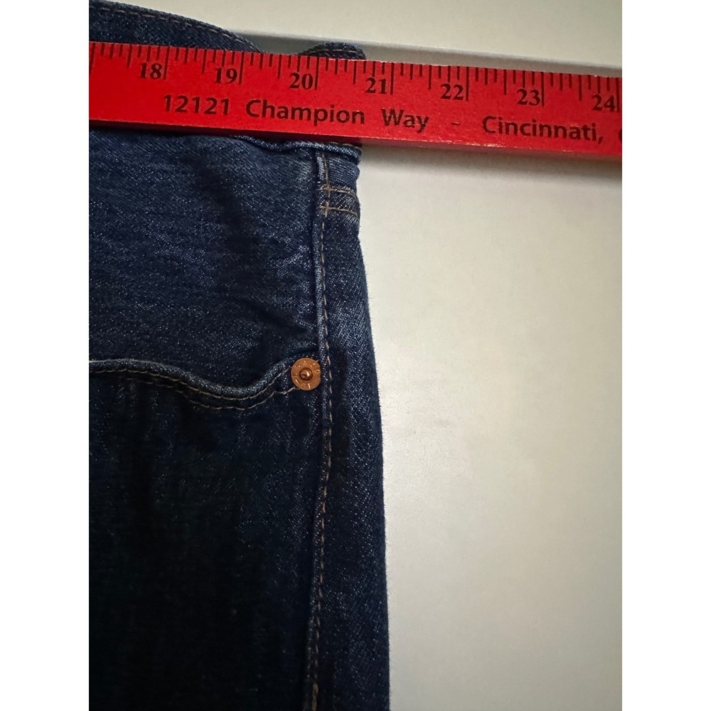 Levi's 501 Button Fly Jeans W42 L30 Dark Wash Denim Classic Straight Leg - Picture 11 of 13